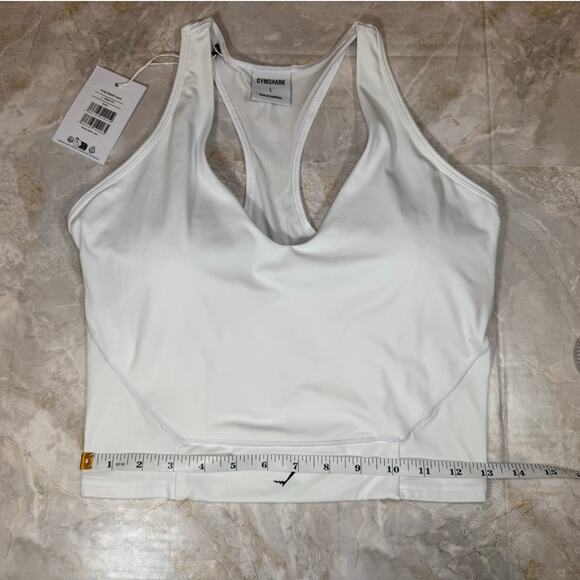 NWT Women’s Gymshark Body Fit Mesh Crop Tank – White, Size Large - Picture 4 of 6